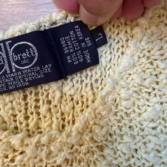 VNG David Brett Inc. Butter Yellow Open Knit Dress SZ L Beach Cover Vacation - Picture 4 of 7